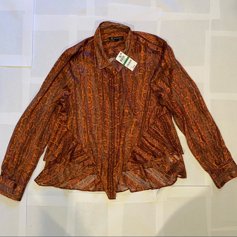 Animal print button down